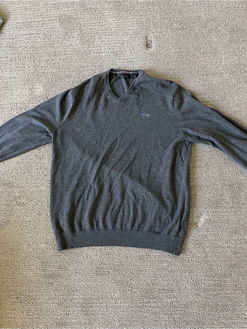 Greg Norman Collection Men's V-Neck Sweater in Charcoal